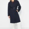 Trendyol Navy Blue Oversized öves Epaulette részletes árokkabát