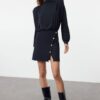 Trendyol Navy Blue Plain Padded Mini Woven Dress