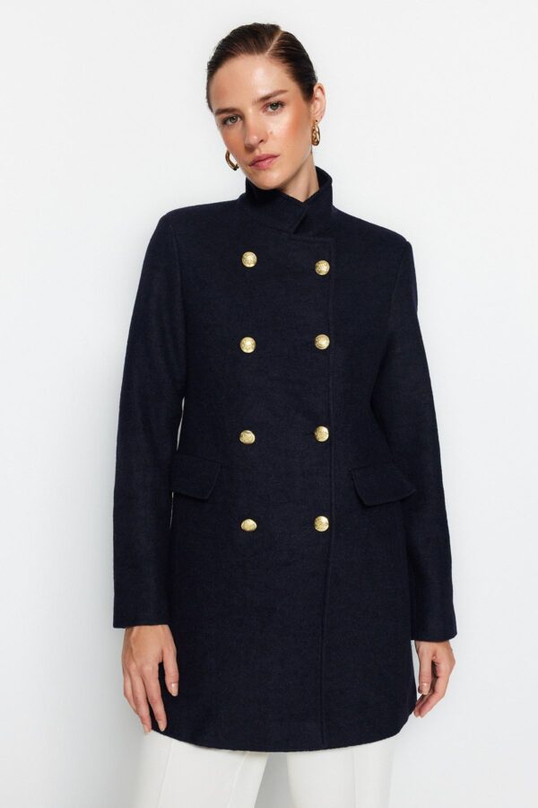 Trendyol Navy Blue Premium Gold gomb részletes bélyegbevonat