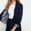 Trendyol Navy Blue Regular Lining Detailed Woven Blazer Jacket