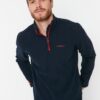 Trendyol Navy Blue Regular/Normal Cut Zippered Stand Collar Anti-pilling Fleece Sweatshirt