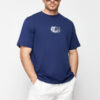 Trendyol Navy Blue Relaxed Cut Printed 100% Cotton T-Shirt