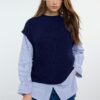 Trendyol Navy Blue Soft Texture Garni Detailed Knitwear Sweater