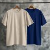 Trendyol Navy Blue-Stone Oversize 2 Pack Basic 100% Cotton T-Shirt