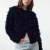 Trendyol Navy Blue Tassel Coat Knitwear Cardigan