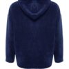 Trendyol Navy Blue Thick Fleece Hooded and Zippered Oversized/Wide Knitted Sweatshirt