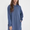 Trendyol Navy Blue Wide Fit Oversize Hooded Scuba Knitted Sweatshirt