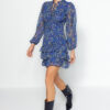 Trendyol Navy Blue szoknya Frilly gallér részletesen szőtt ruha