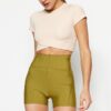 Trendyol Oil Green Recovery Knitted Sports Shorts/Short Tights