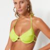 Trendyol Oil Green Underwire Bikini Top