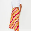 Trendyol Orange Retro Patterned Viscose Fabric Midi Woven Skirt