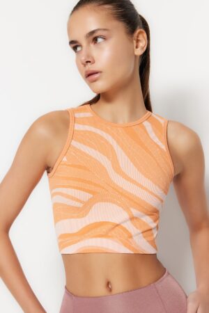 Trendyol Orange Seamless/Seamless Halter Neck Sport Blouse Trendyol Orange Seamless/Seamless Halter Neck Sport Blouse