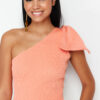 Trendyol Orange Single Sleeve Bow Detailed Knitwear Blouse