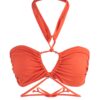 Trendyol Orange Strapless Tunnel Bikini Top
