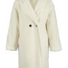 Trendyol Oversize Ecru Wide-Cut Long Plush Coat