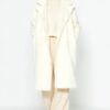 Trendyol Oversized Ecru széles szabású hosszú bukett kabát