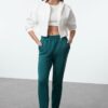 Trendyol Petrol Basic Jogger Thick Fleece Knitted Sweatpants