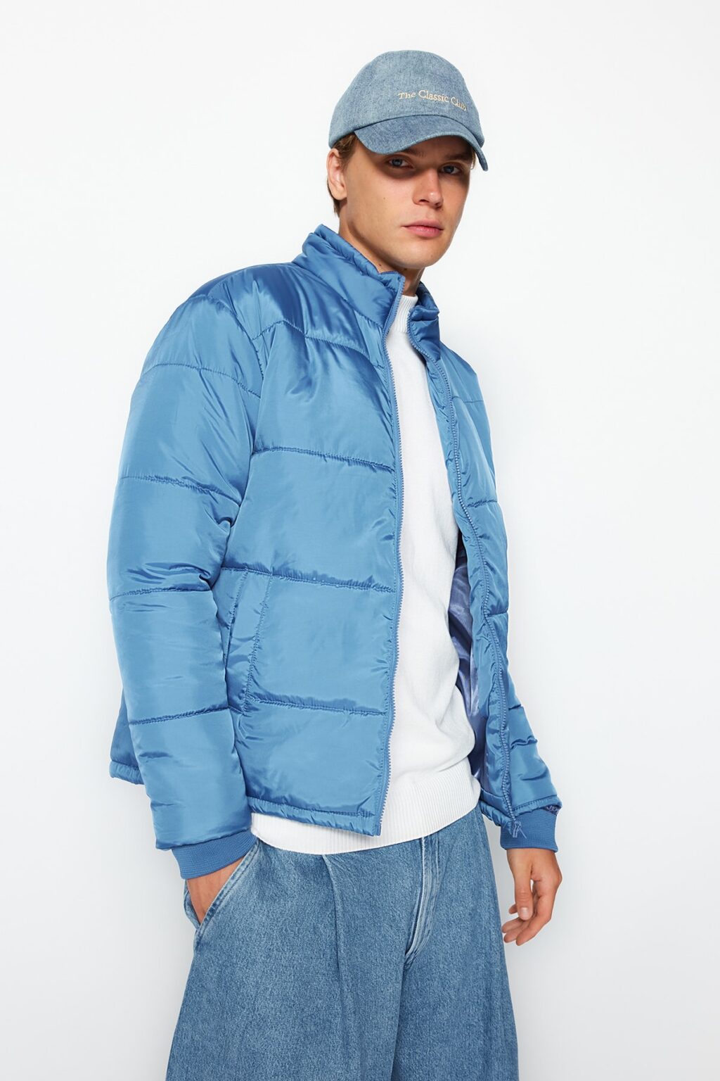 Trendyol Petrol Regular Fit víz- és szélálló puffer télikabát