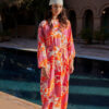 Trendyol Pink Belted Floral Woven Dress