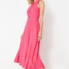 Trendyol Pink Belted Midi Woven Shirt Dress