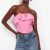 Trendyol Pink Corset Detailed Woven Bustier