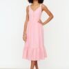 Trendyol Pink Gipe részletes cipzár ruha
