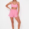 Trendyol Pink Knitted Towel Blouse Shorts Beach Set