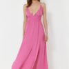Trendyol Pink Maxi Woven Gathered Beach Dress