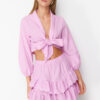Trendyol Pink Mini Woven Embroidered Detailed Beach Skirt
