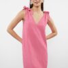 Trendyol Pink Mini Woven Tie-Up Beach Dress