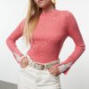 Trendyol Pink Premium Quality Color Block Knit Sweater
