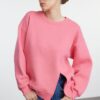 Trendyol Pink Slit Detailed Oversize/Wide Fit Knitted Sweatshirt