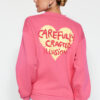 Trendyol Pink Thick Fleece Inside With Relief Print On The Chest And Back