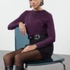 Trendyol Plum Body-Sit Stand-Up Collar Draped Flexible Knitted Bodysuit