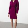 Trendyol Plum Jacket Collar Mini Woven Dress