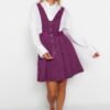 Trendyol Plum Mini Gilet gomb részletesen szőtt ruha