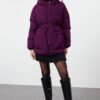 Trendyol Plum Regular Hooded Belted Water Repellent Puffer Jacket