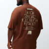 Trendyol Plus Size Brown Oversize/Wide Cut 100% Text Printed T-Shirt