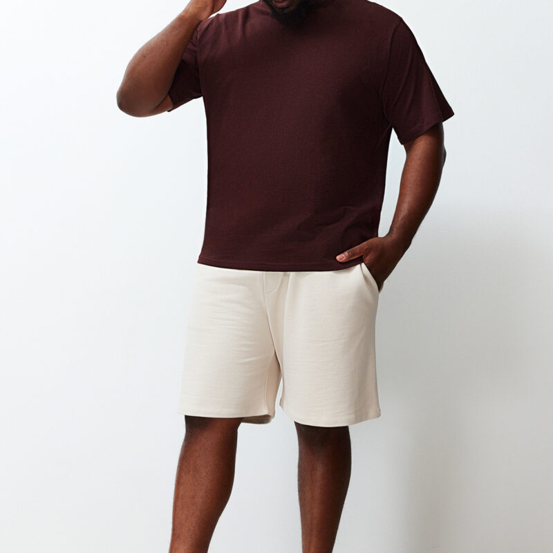 Trendyol Plus Size Brown Regular/Normal Cut 100% T-Shirt