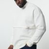 Trendyol Plus Size Ecru Oversize/Wide Cut Stand Collar Labeled Sweatshirt