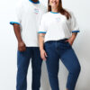Trendyol Plus Size Ecru Unisex Oversize Casual Embroidered Color Block Couple T-Shirt