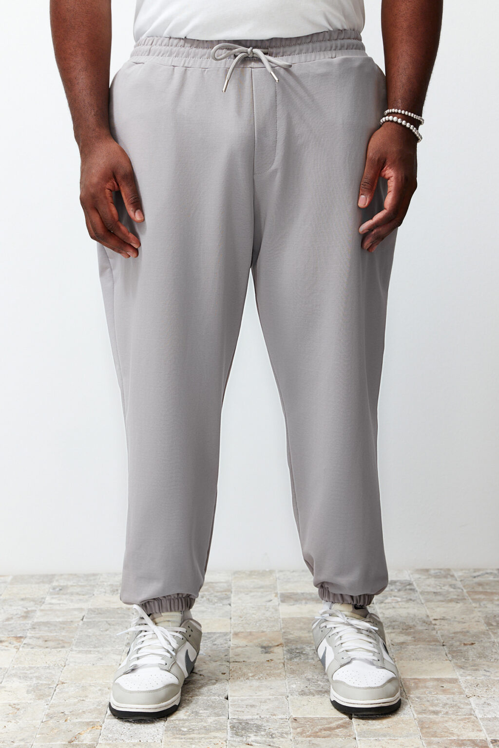 Trendyol Plus Size Grey Oversize 100% Cotton Sweatpants