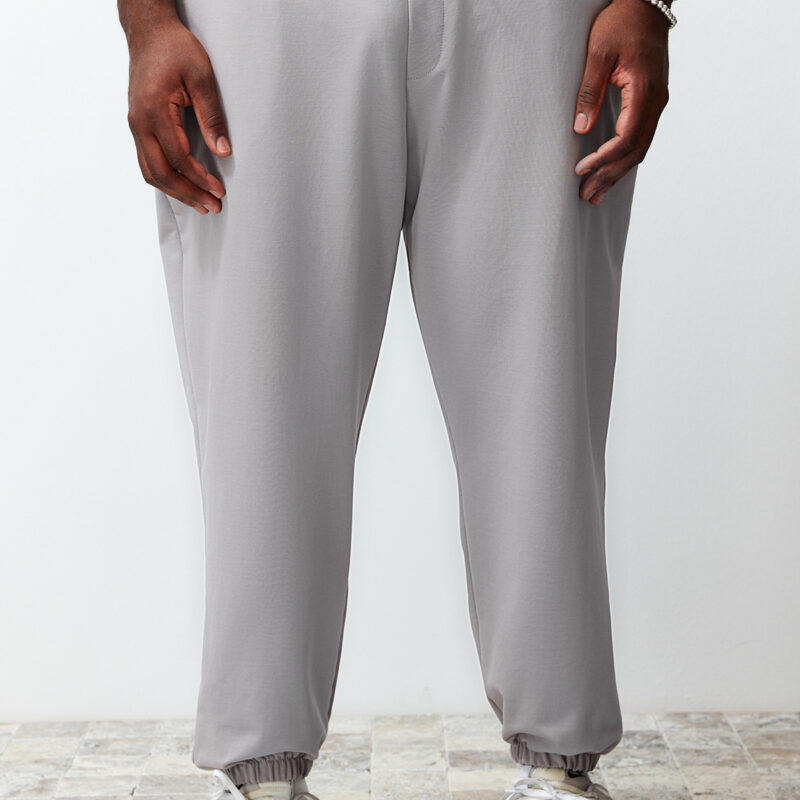 Trendyol Plus Size Grey Oversize 100% Cotton Sweatpants