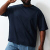 Trendyol Plus Size Navy Blue Oversize/Wide Cut 100% T-Shirt