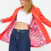 Trendyol Pomegranate Blossom Regular Lining Detailed Woven Blazer Jacket