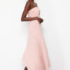 Trendyol Powder A-Cut Asymmetrical Lined Woven Long Evening Dress