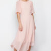 Trendyol Powder A-line Asymmetrical Skirt Chiffon Lined Midi Woven Dress