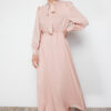 Trendyol Powder Collar Tied Plain Woven Dress