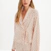 Trendyol Powder Heart Tie Detail Viscose Woven Pajama Set