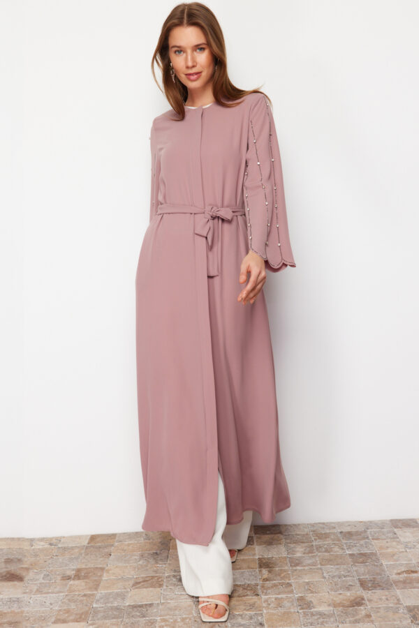 Trendyol Powder Stone Accessory Woven Cape & Abaya & Jalabiya